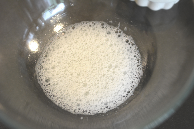 top down image of a bowl containing an egg whites