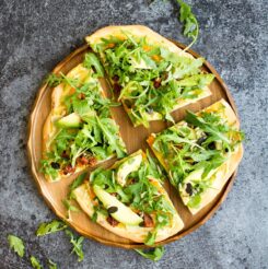 15 Minute Hummus Salad Pizza. This pizza is your new lunchbox best friend. It's absolutely perfect for a quick lunch on the go!