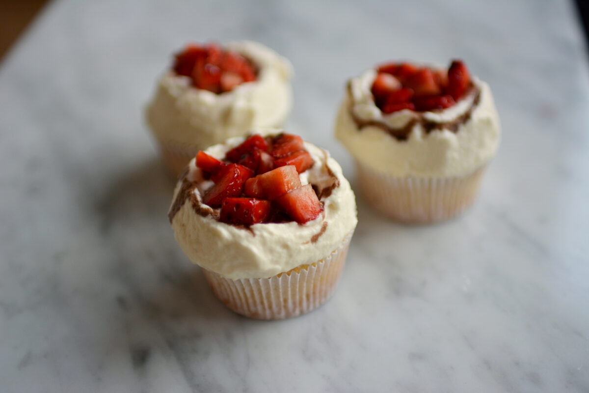 Balsamic Strawberry Cupcakes - Lauren Caris Cooks