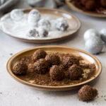 Three batches of truffles with different toppings