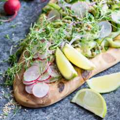 A crunchy, cooling cucumber and lentil salad, perfect for a hot day. The cucumber will absorb the lovely flavours of the soy sauce and vinegar, and will become soft while still remaining crunchy. It's a medley of fresh, exciting flavours, perfect as a side salad for a stir fry!