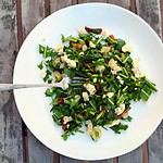 Dandelion Salad with Ramps, Bacon and Blue Cheese