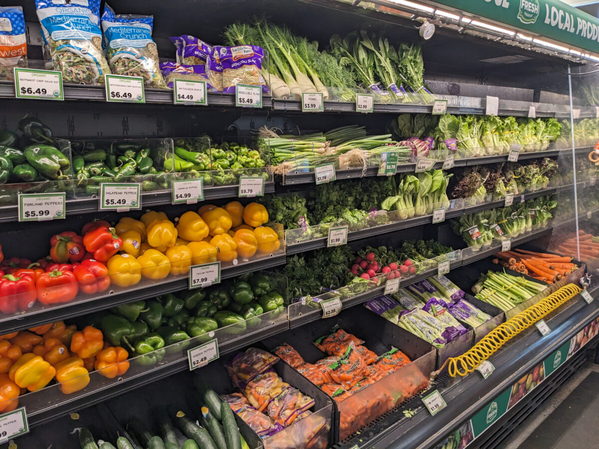 Fresh local produce at the grocery store.