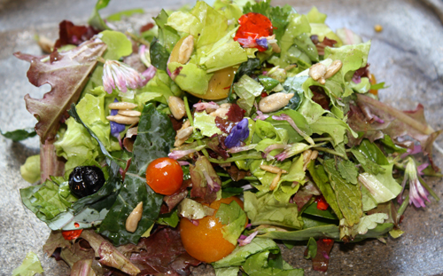 herb and flower salad