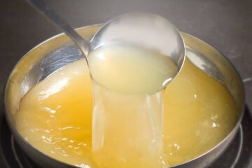 Homemade chicken stock.