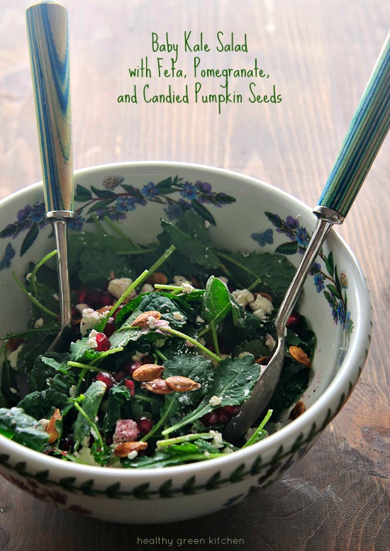 Baby Kale Pomegranate Salad | Healthy Green Kitchen