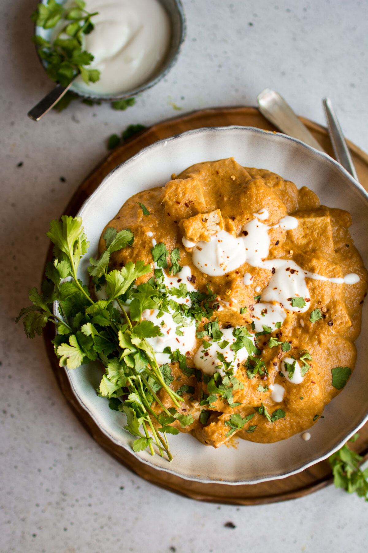 A rich, mango curry with tofu. Bursting with fresh, fruity flavour and deep spice