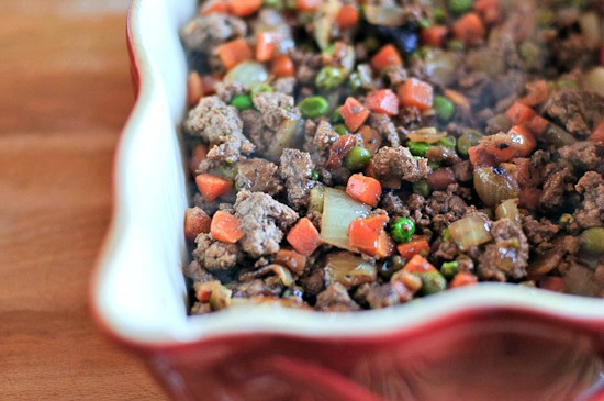 beef and veggies for shepherd's pie recipe | healthy green kitchen