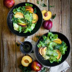 Summer Nectarine Salad with Dill Vinaigrette and avocado