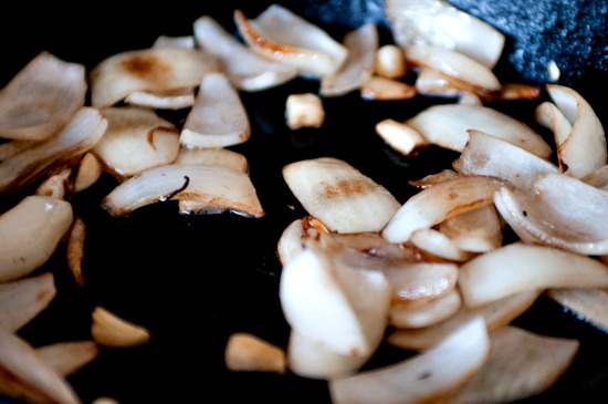 cooking onions in cast iron skillet