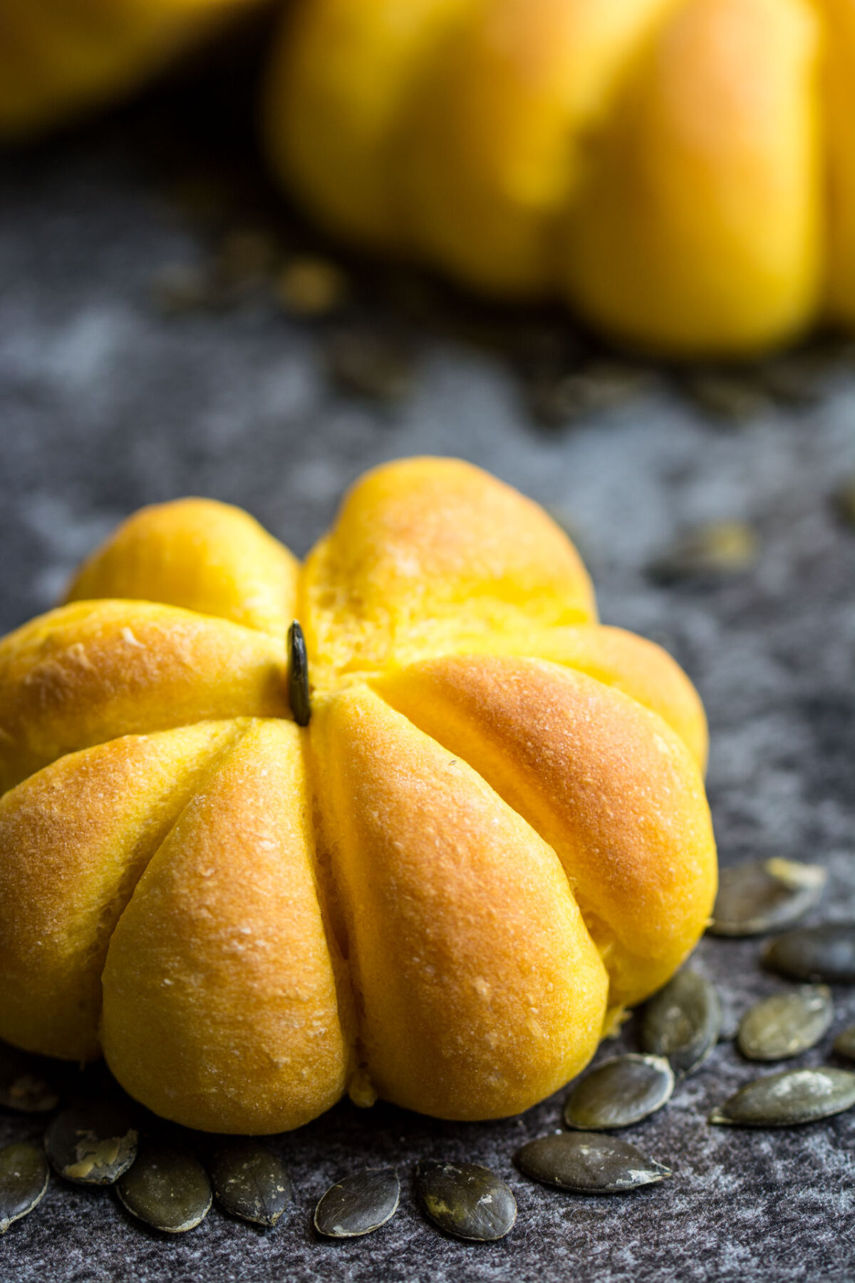 Vegan Pumpkin Bread Rolls. Great for making with kids!