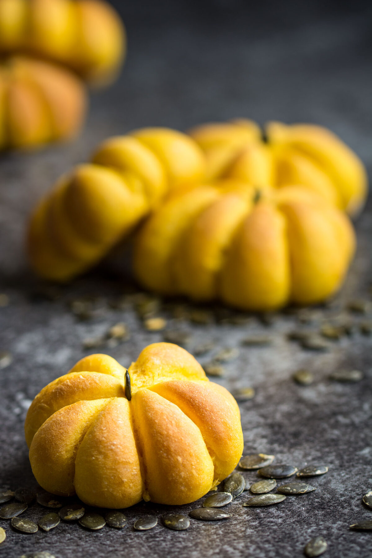 Vegan Pumpkin Bread Rolls. Great for making with kids!