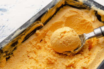 Homemade pumpkin ice cream.