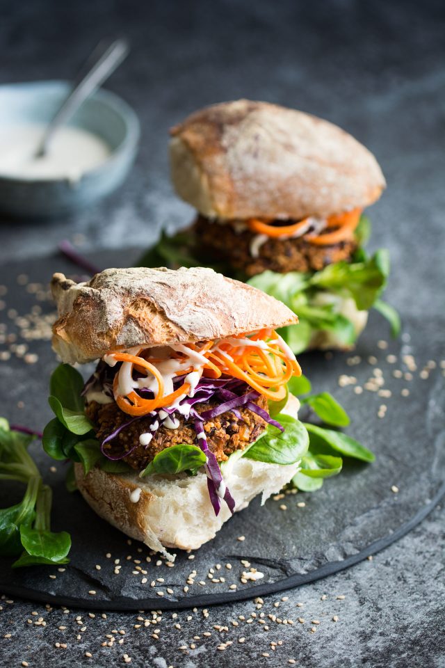 Vegan Quinoa and Kidney Bean Burgers. These baked burgers are perfect sandwiched in a nice bun with your favourite burger extras