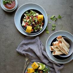 Vegan Toasted Refried Bean Roll Ups