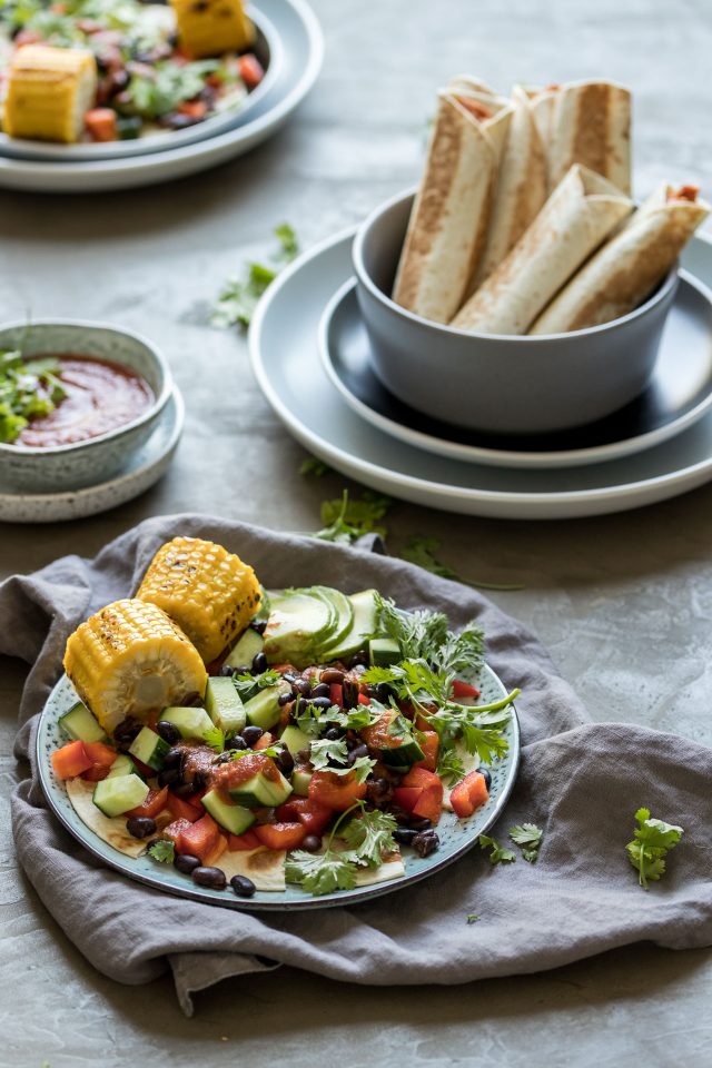 Vegan Toasted Refried Bean Roll Ups