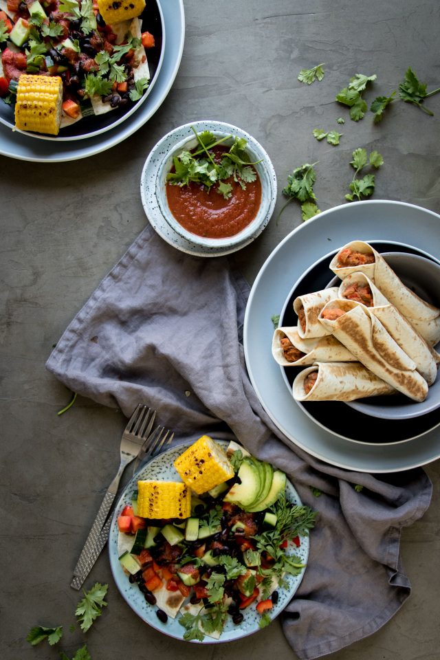 Vegan Toasted Refried Bean Roll Ups