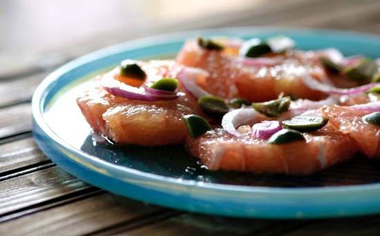 savory pink grapefruit salad