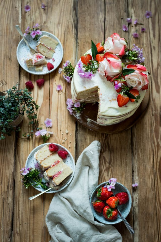 Vegan Vanilla and Berry Layer Cake